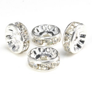 clear crystal rhinestone beads - rhinestone jewelry components - rhinestone jewelry findings -  size 4-12mm - 100pcs