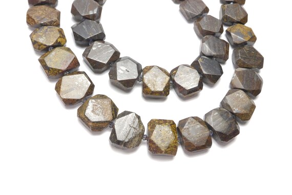 Natural Bronzite Gemstone Chunky Beads - Faceted Stone Beads