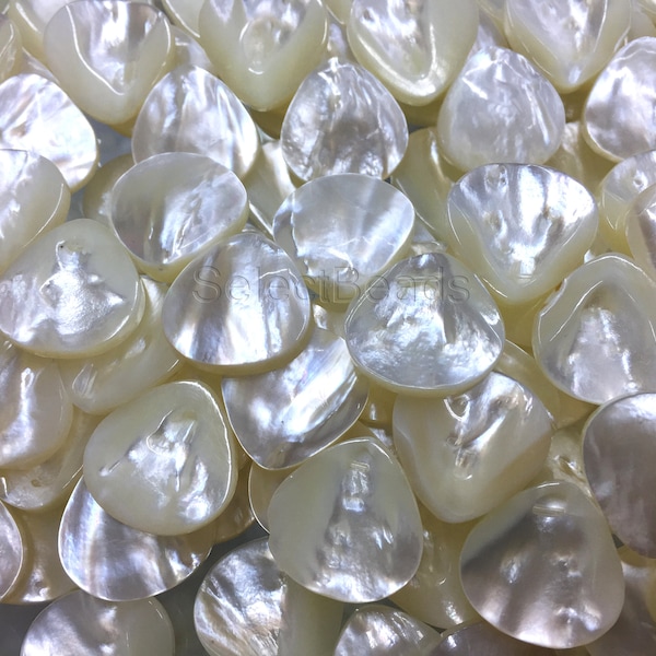 mother of pearl teardrop beads - white shell briolette drop beads - natural sea shell beads wholesale - top drilled shell beads -15inch
