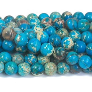 imperial jasper beads - emperor stone beads -  sea sediment jasper beads - blue jasper beads - green jasper round beads -15inch
