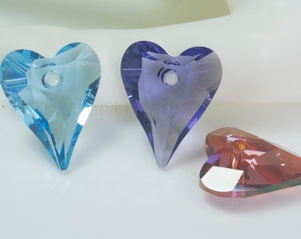 Swarovski crystal pendant - heart shape Swarovski crystal pendant - faceted crustal supplies - diy pendant beads - 26x22mm pendant -1 pc