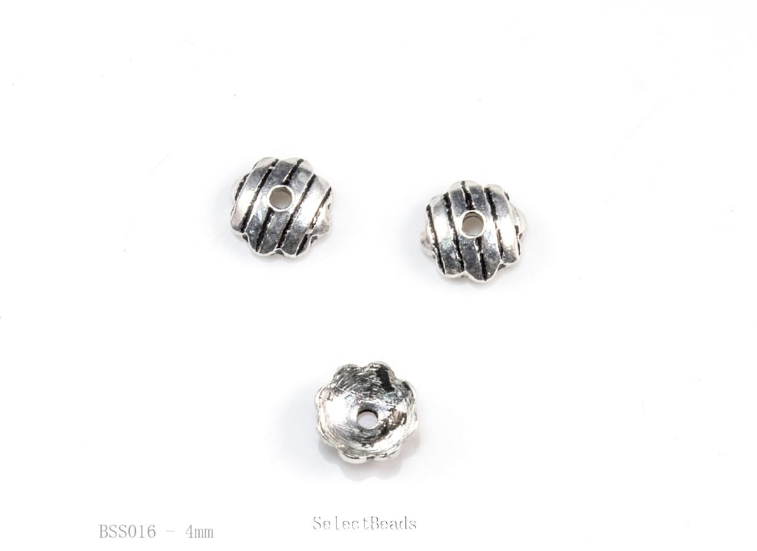 Bead Caps for Jewelry Making Bali Sterling Silver End Beads Etsy