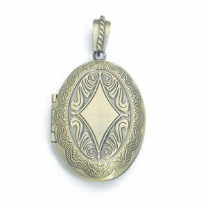 brass  locket pendants -photo locket -  jewelry gift idea - metal locket for jewelry making - brushed brass locket pendant - 2pcs