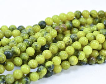 yellow turquoise smooth beads - yellow round gemstone beads - yellow semiprecious stone - jewelry making supplies wholesale - 15inch