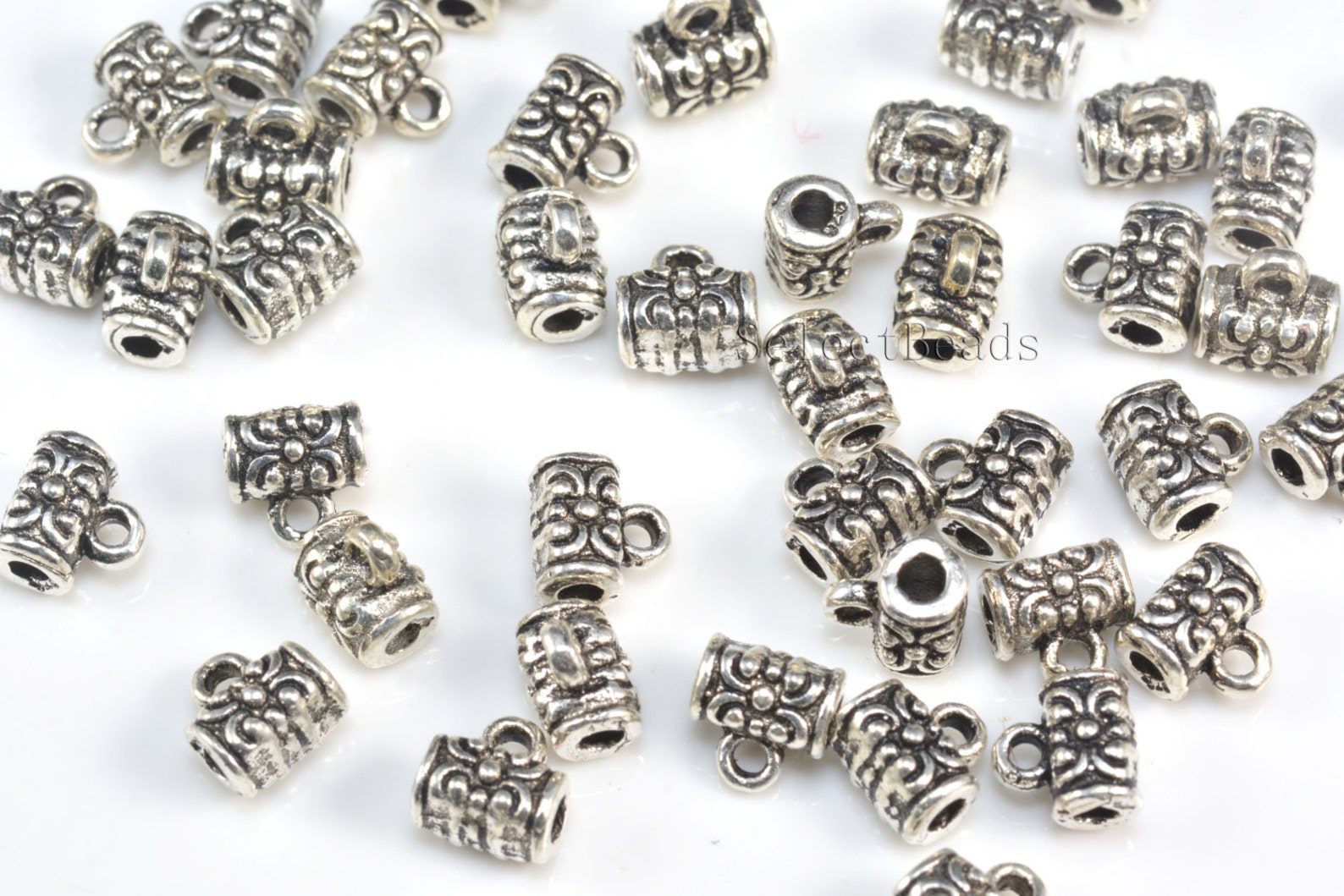 Small silver bails pendant necklace bail bali sterling Etsy