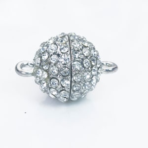 crystal rhinestone clasps - magnetic jewelry clasps findings  -jewelry magnetic clasps - designer jewelry clasps  - 15mm round clasp -5 sets