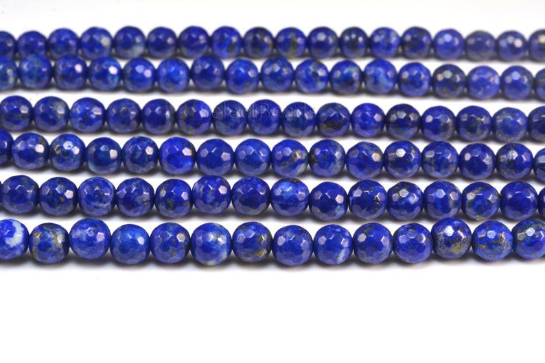 natural lapis lazuli beads blue stone lapis lazuli lapis lazuli gemstone royal blue beads faceted round beads size 4-10mm 15inch image 4