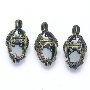 Brass Cross Locket - Antique Bronze Religous Locket - Jesus Filigree ...