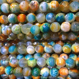 dyed faceted agate gemstone beads -  faceted agate round beads -  agate beads supplies - agate jewelry beads -15 inch