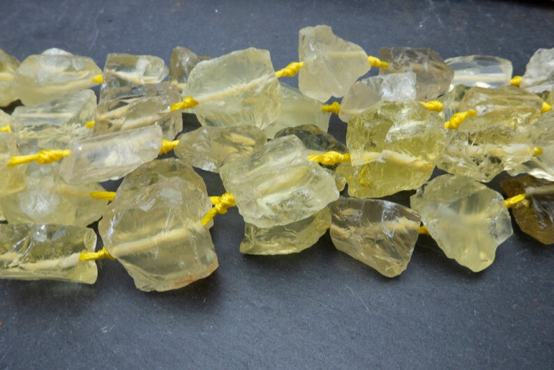 rough lemon quartz chunky nuggets yellow gemstone beads raw stone jewelry beads lemon quartz raw gemstone nuggets beads 15 inch