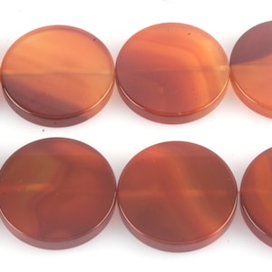 red agate round pendant - chunky gemstone pendants -  large flat coin - big natural agate piece - 38mm pendant