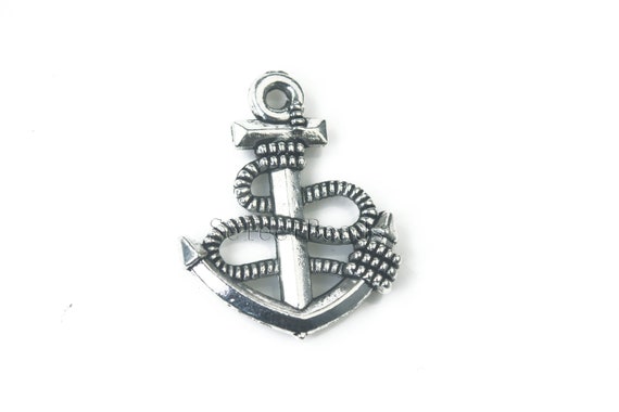 Metal Anchor Charms Antique Silver Jewelry Charms Alloy Ship