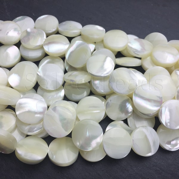 mother of pearl beads - mother of pearl shell - coin jewelry making supplies - jewelry mother of pearl - bracelet making supplies - 15inch