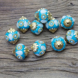 handmade polymer clay beads - polymer clay jewelry beads - polymer clay jewelry supplies - handcrafted clay beads for jewelry making -5pcs