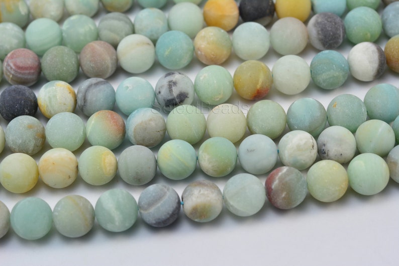 amazonite, matte round bead 12mm, frosty bead, blue, round, stone bead, gemstone bead, beading, jewelry bead, jewelry supply, jewelry making image 2