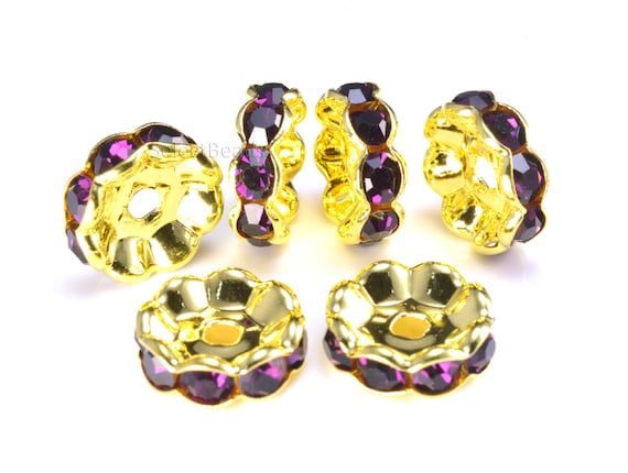 Cheap Brass Rhinestone Spacer Beads Online Store 