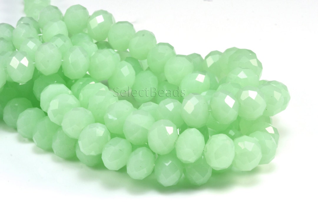 Mint Green Glass Quartz Beads Crystal Beads for Jewelry Making Glass