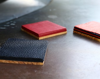 Eco-conscious Leather Coasters | Set of 6