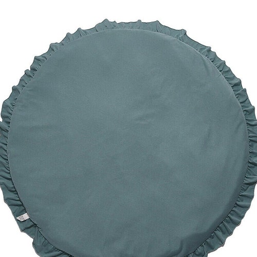 Super Soft Nursery Green Baby Cushion Round Floor Mat Frill Etsy UK