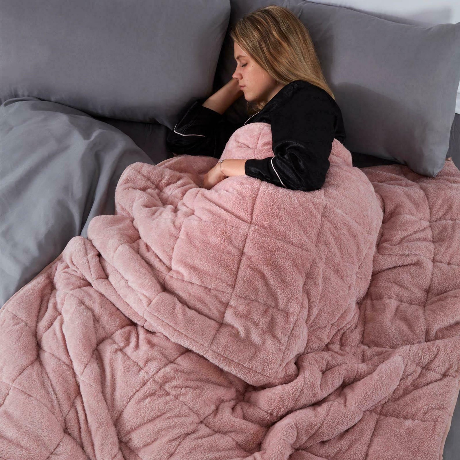Weighted Blanket Pink Weighted Blanket Weighted Teddy Etsy