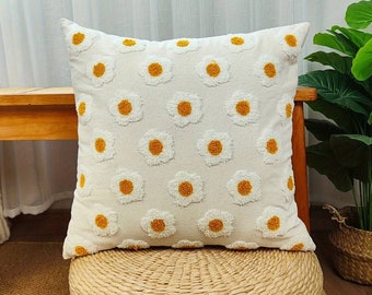 Daisy Flower Cushion, Soft Boucle Cushion, Fun Sofa Throw Cushion, Chair Cushion For Living Room, Kids Bedroom, Flower Cushion, Kids Decor