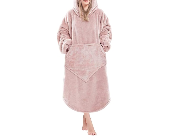 Pink Hooded Blanket, Pink Hoodie, Oversized Hoodie, Sherpa Blanket, Pink  Hoodie, Fluffy Blanket, Fleece Hoodie, Fleece Oversized Hoodie 
