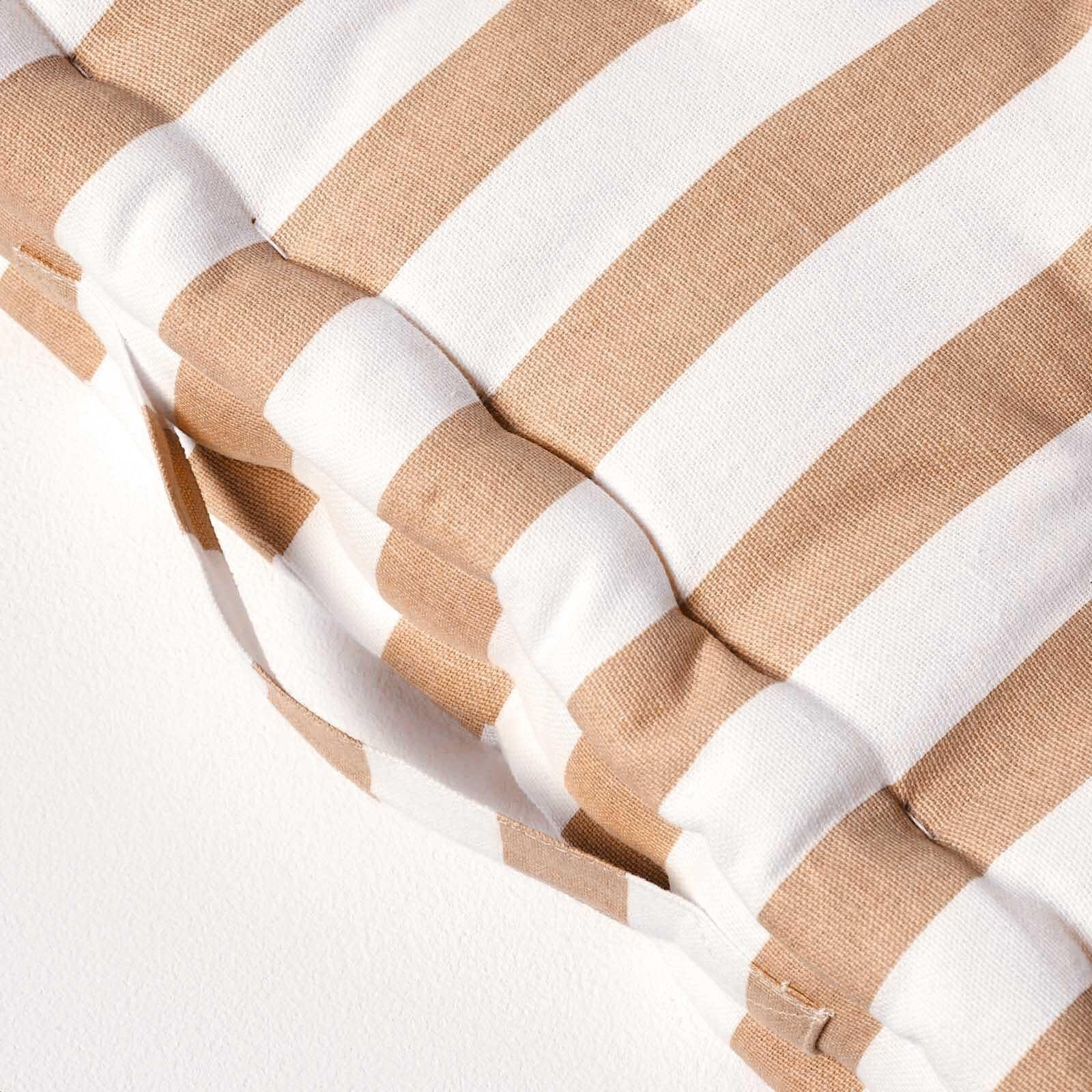 Striped Cotton Floor Cushion Stripe Floor Cushion Beige Etsy UK