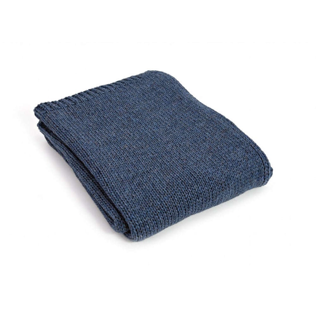Blue Throw Blanket, Alpaca Wool, Sofa Throw, Blue Bed Throw, Blue Wool