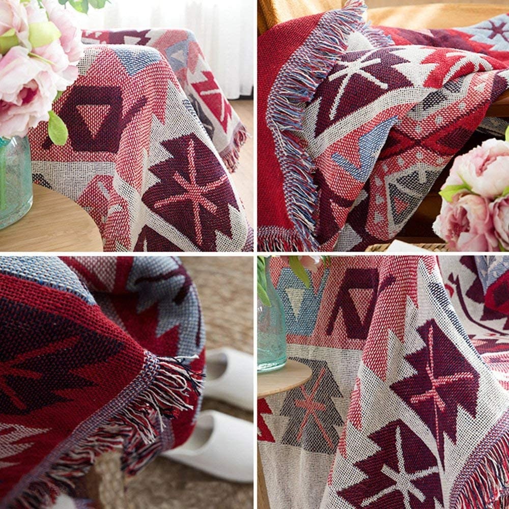 Tapestry Throw Blanket Boho Throw Blanket Woven Fringed Etsy UK