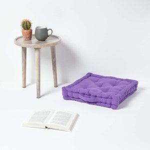 Tufted Cotton Floor Cushion, Boho Floor Cushion, Purple Tufted Cushion, Kids Floor Cushion, Kids Room Cushion, Purple Floor Cushion