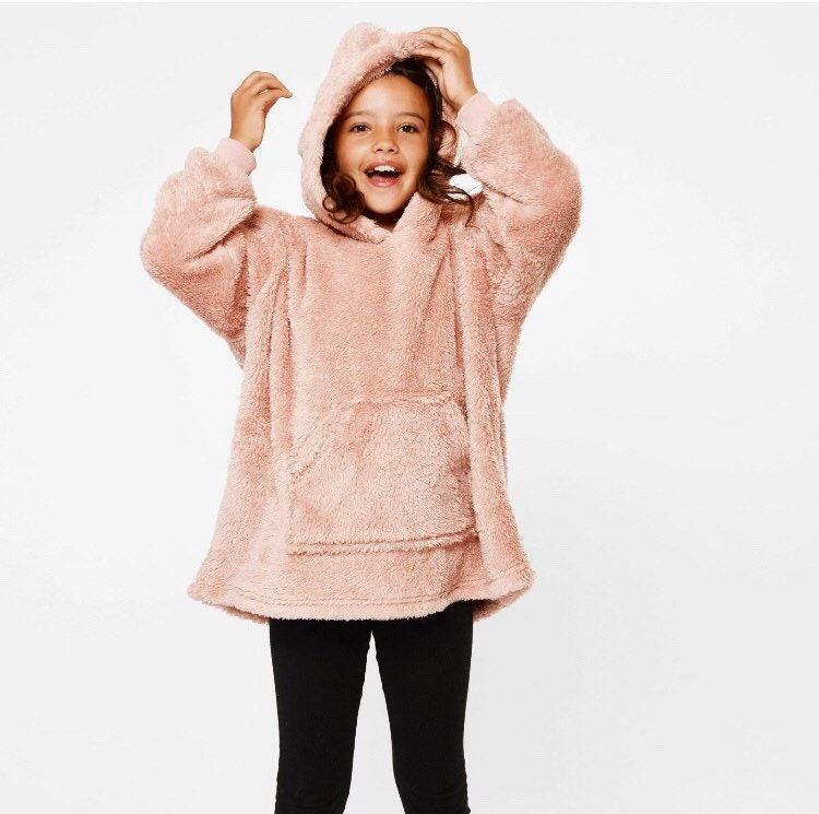 Pink Hooded Blanket Kids Pink Hoodie Oversized Hoodie Kids | Etsy