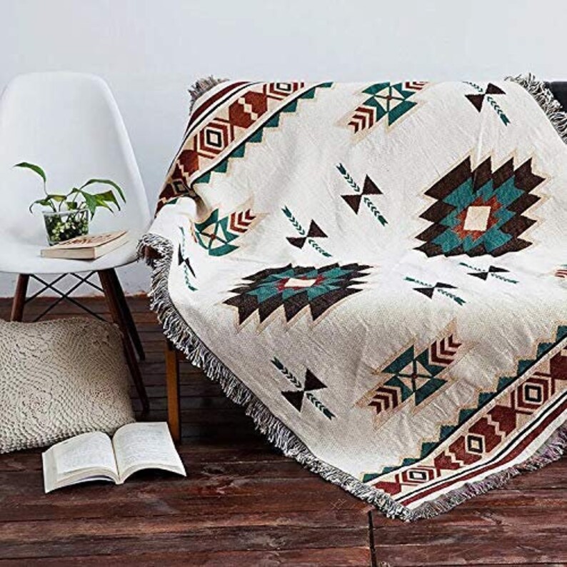 Tapestry Throw Blanket Boho Throw Blanket Woven Fringed Etsy UK