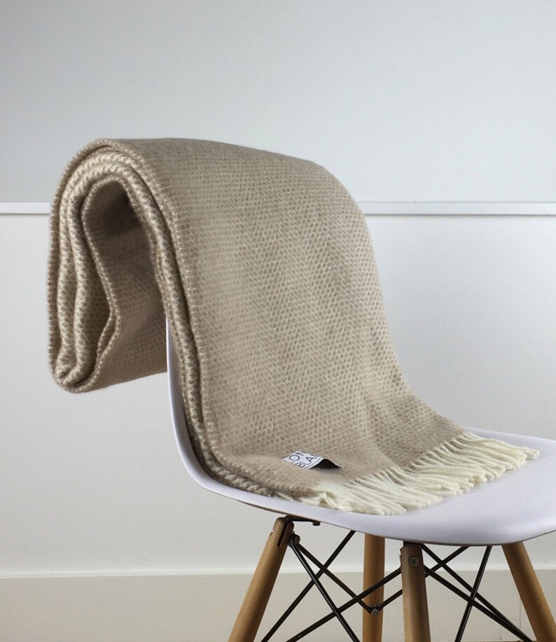 Beige Throw Blanket 100 Wool Beige Sofa Throw Beige Bed Etsy