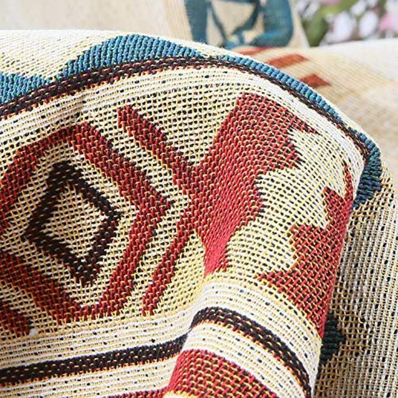 Tapestry Throw Blanket Boho Throw Blanket Woven Fringed Etsy