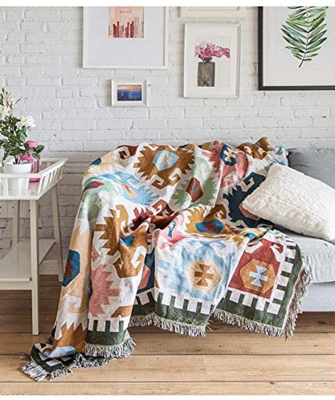 Tapestry Throw Blanket Boho Throw Blanket Woven Fringed Etsy UK