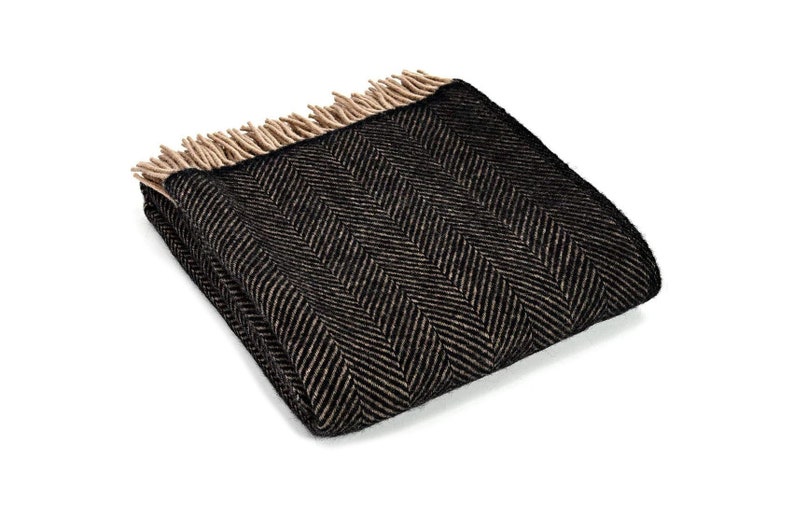 Charcoal Grey Throw Blanket 100 Percent Wool Charcoal Grey Etsy