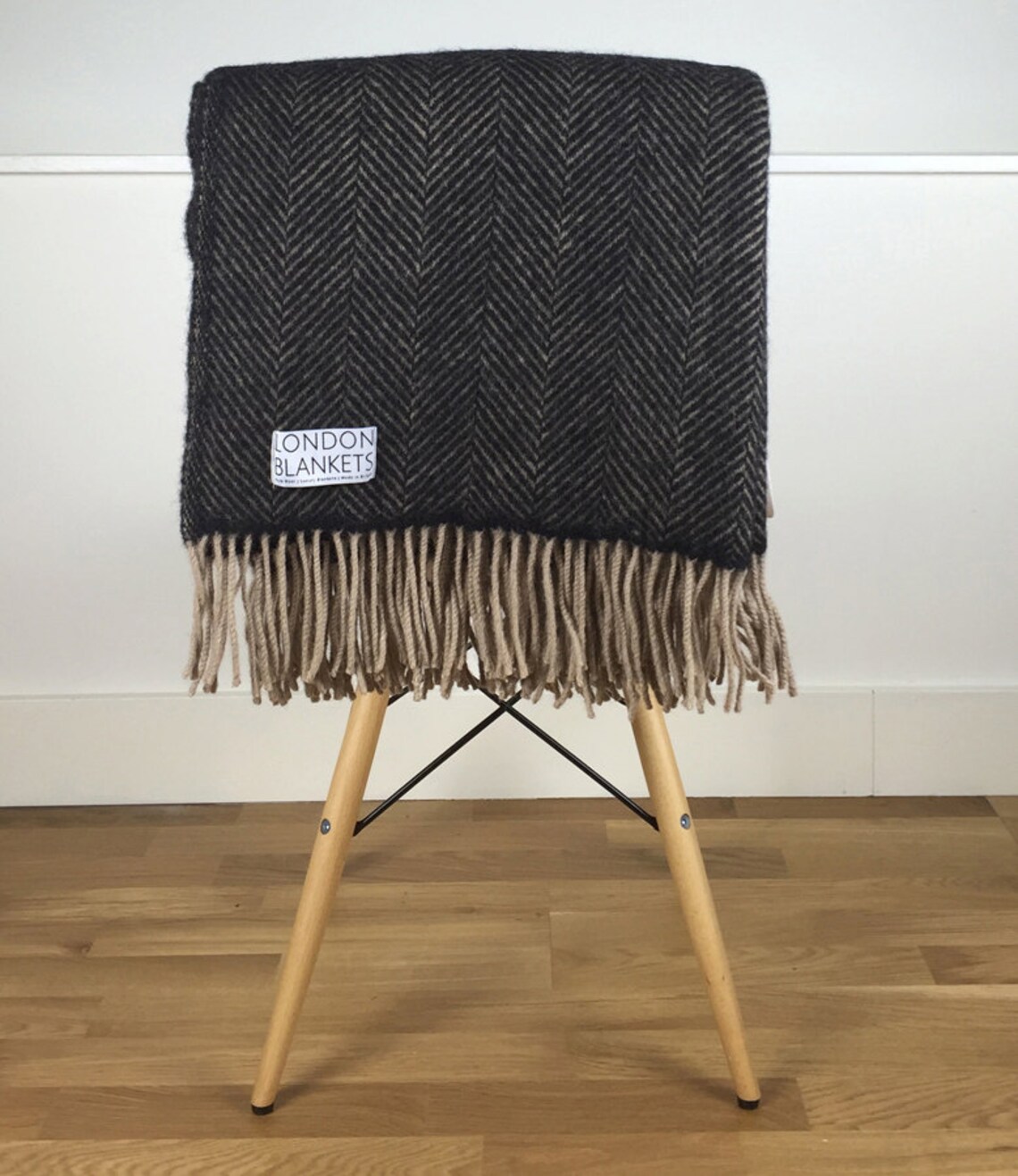 Charcoal Grey Throw Blanket 100 Percent Wool Charcoal Grey Etsy