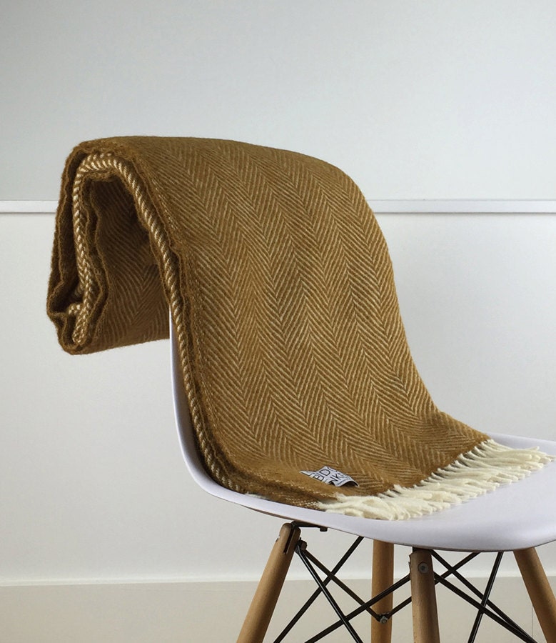 Mustard Yellow Blanket 100 Wool Mustard Yellow Sofa Throw Etsy UK