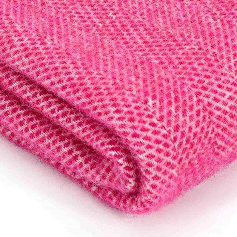 Cerise Pink Throw Blanket 100% Wool Pink Sofa Throw Pink | Etsy