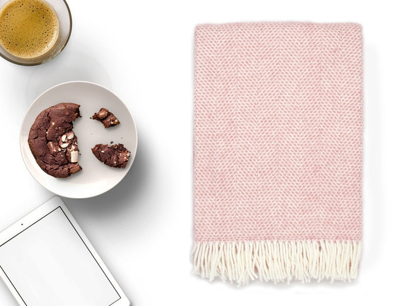 Pink Throw Blanket 100 Wool Light Pink Sofa Throw Light Etsy
