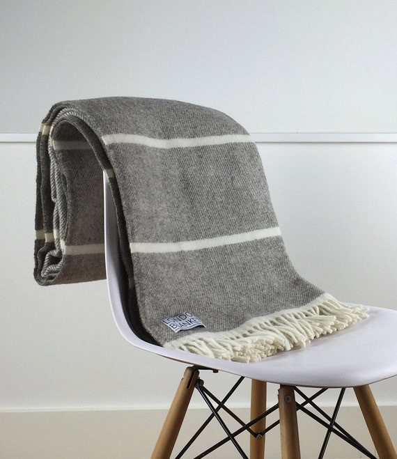 Grey And Natural Beige Throw Blanket 100 Percent Wool Grey And Natural Beige Throw Blanket