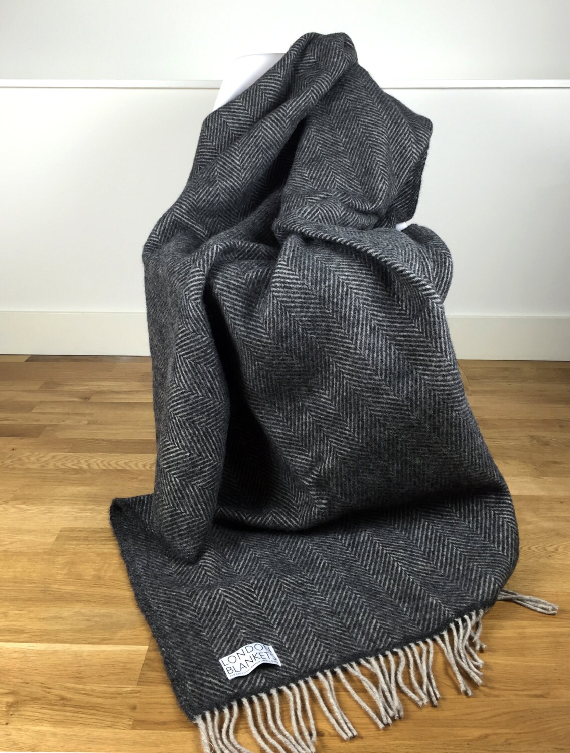 Silver Grey Throw Blanket 100 Wool Grey Sofa Throw Silver Etsy