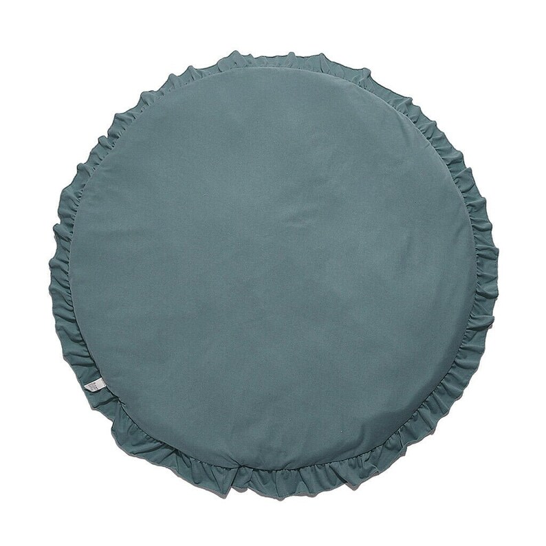Super Soft Nursery Green Baby Cushion Round Floor Mat Frill Etsy UK