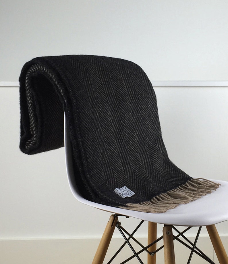 Charcoal Grey Throw Blanket 100 Percent Wool Charcoal Grey Etsy