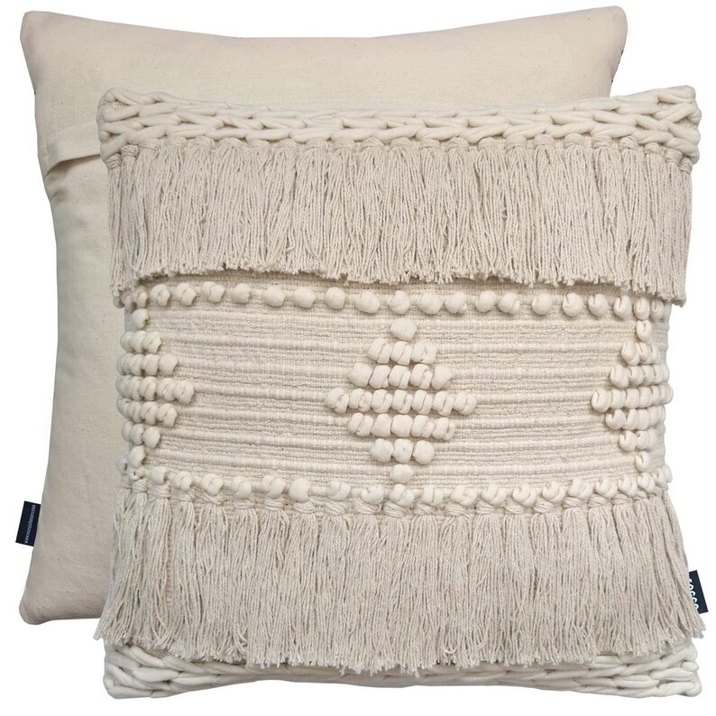 Tassel Cushion Bohemien Cushion Cream Cushion Woven Boho Cushion Filled Cushion Woven Cushion Cover