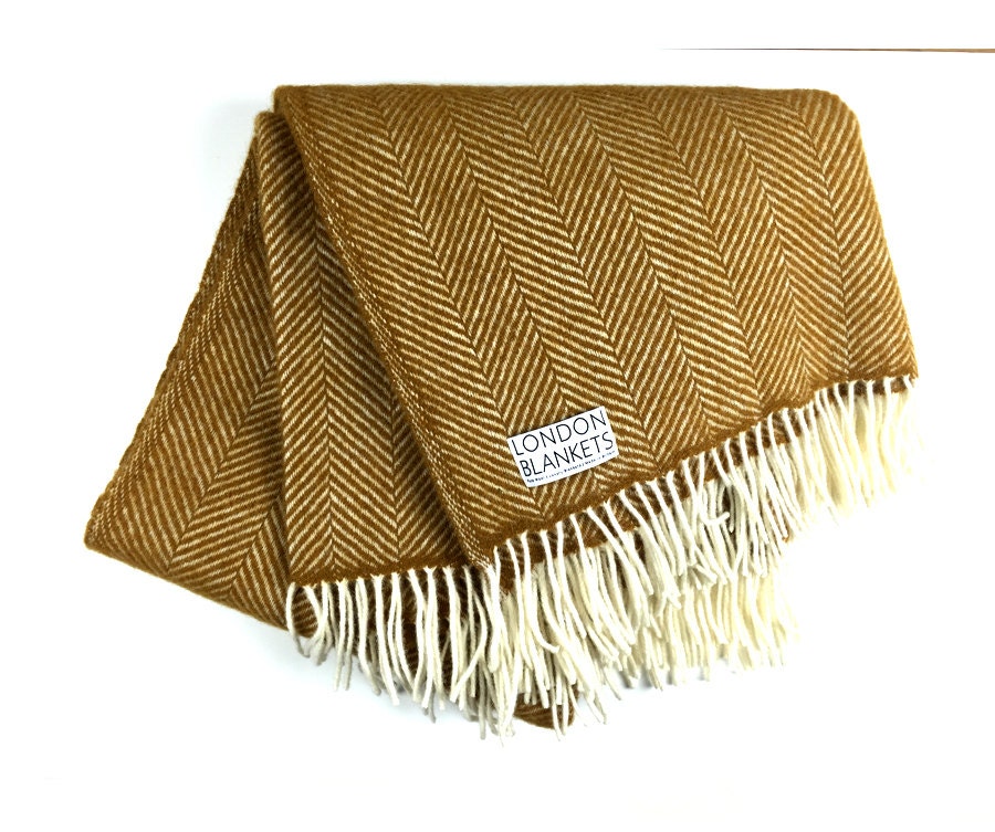 Mustard Yellow Blanket 100 Wool Mustard Yellow Sofa Throw Etsy UK