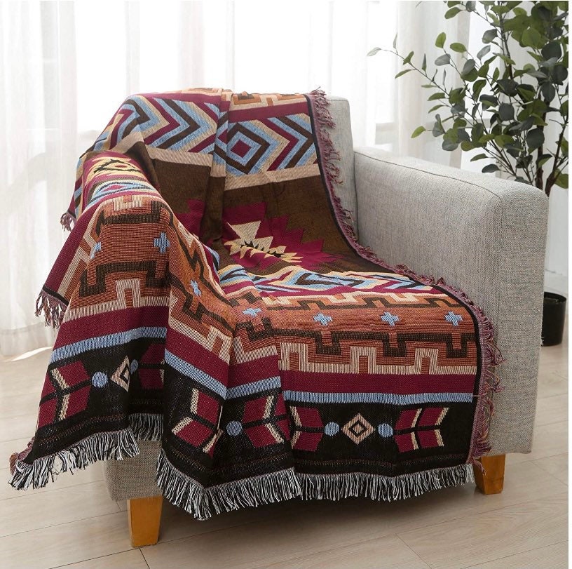 Tapestry Throw Blanket Boho Throw Blanket Woven Fringed Etsy Australia