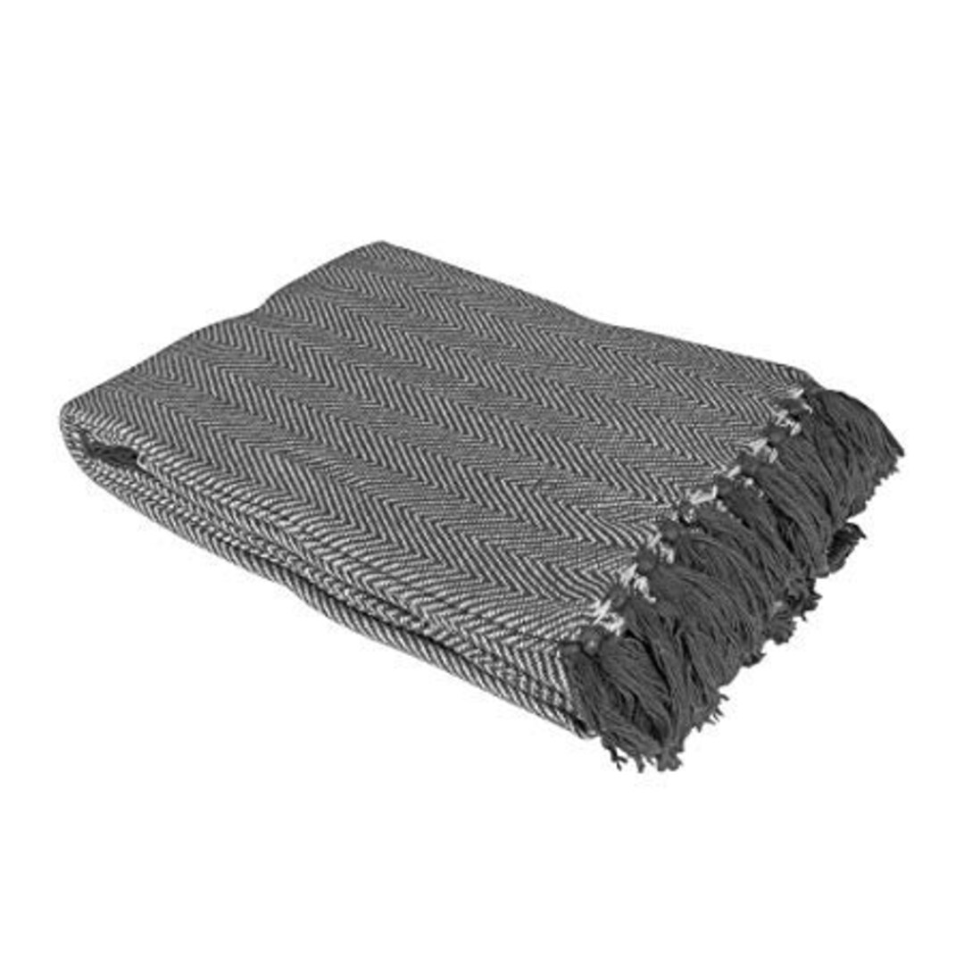 Grey Throw Blanketherringbone Throw Blanket Grey Sofa Throw Etsy