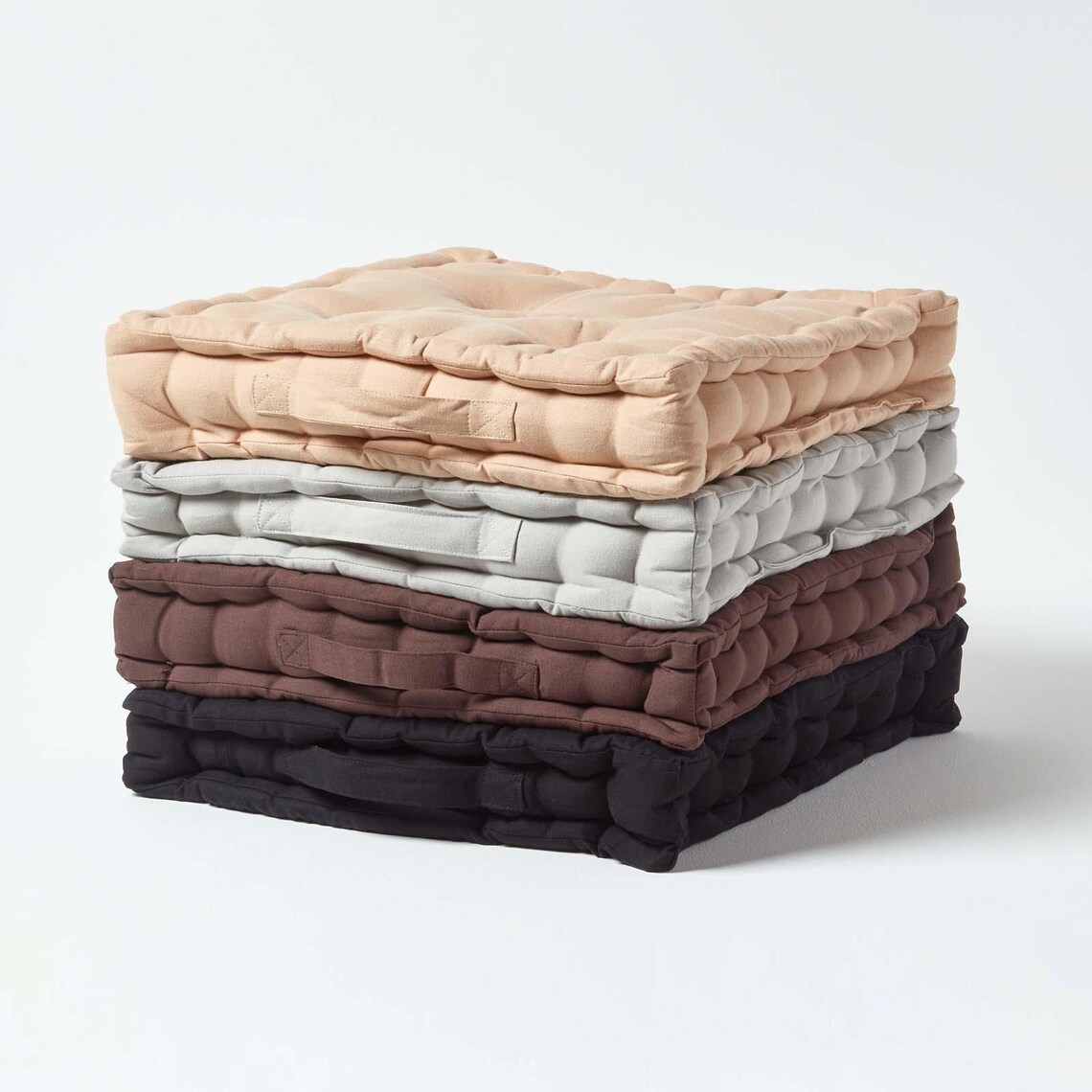 Tufted Cotton Floor Cushion Boho Floor Cushion Grey Tufted Etsy