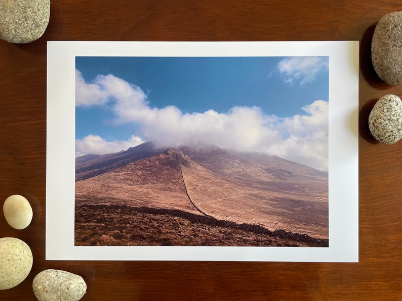 Clouded Summit : A3 giclée art print, satin finish / Mourne Mountains, Area of Outstanding natural Beauty, Mourne Wall image 4